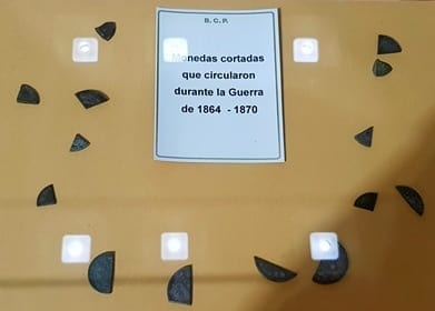 Geschnitte Münzen aus dem 3 Länder Krieg (Paraguay, Brasilien, Uruguay, Argentinien 1864-1870