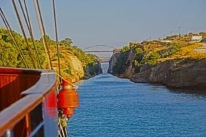 Entering the Corinth-Canal
