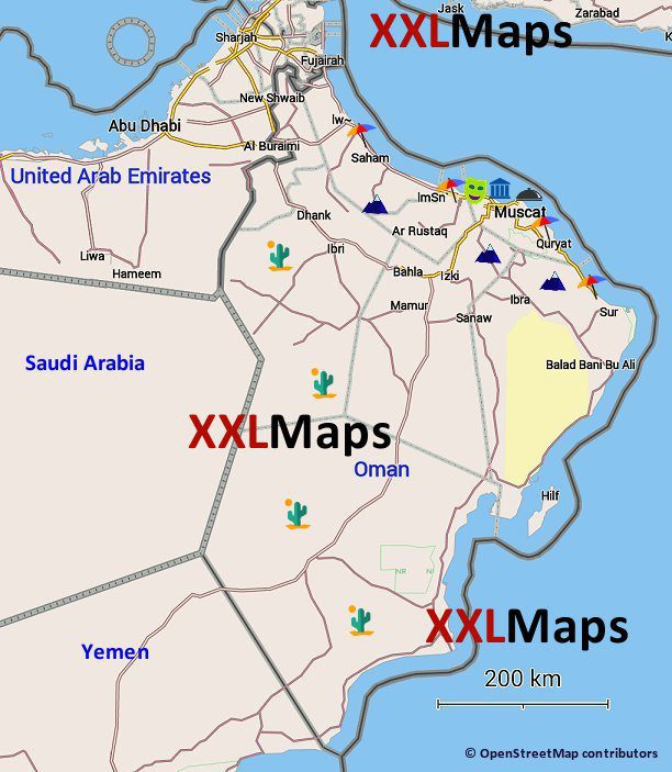 Karte Oman