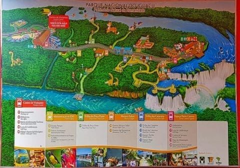 Der Lageplan des Iguazú Nationalparks